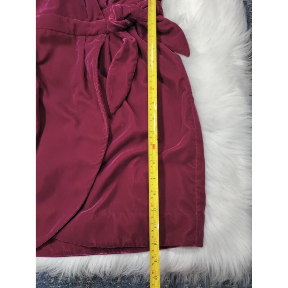 Paris Atelier & Other Stories Womens Wrap Dress Berry Velvet Glam Twee M - Picture 10 of 12